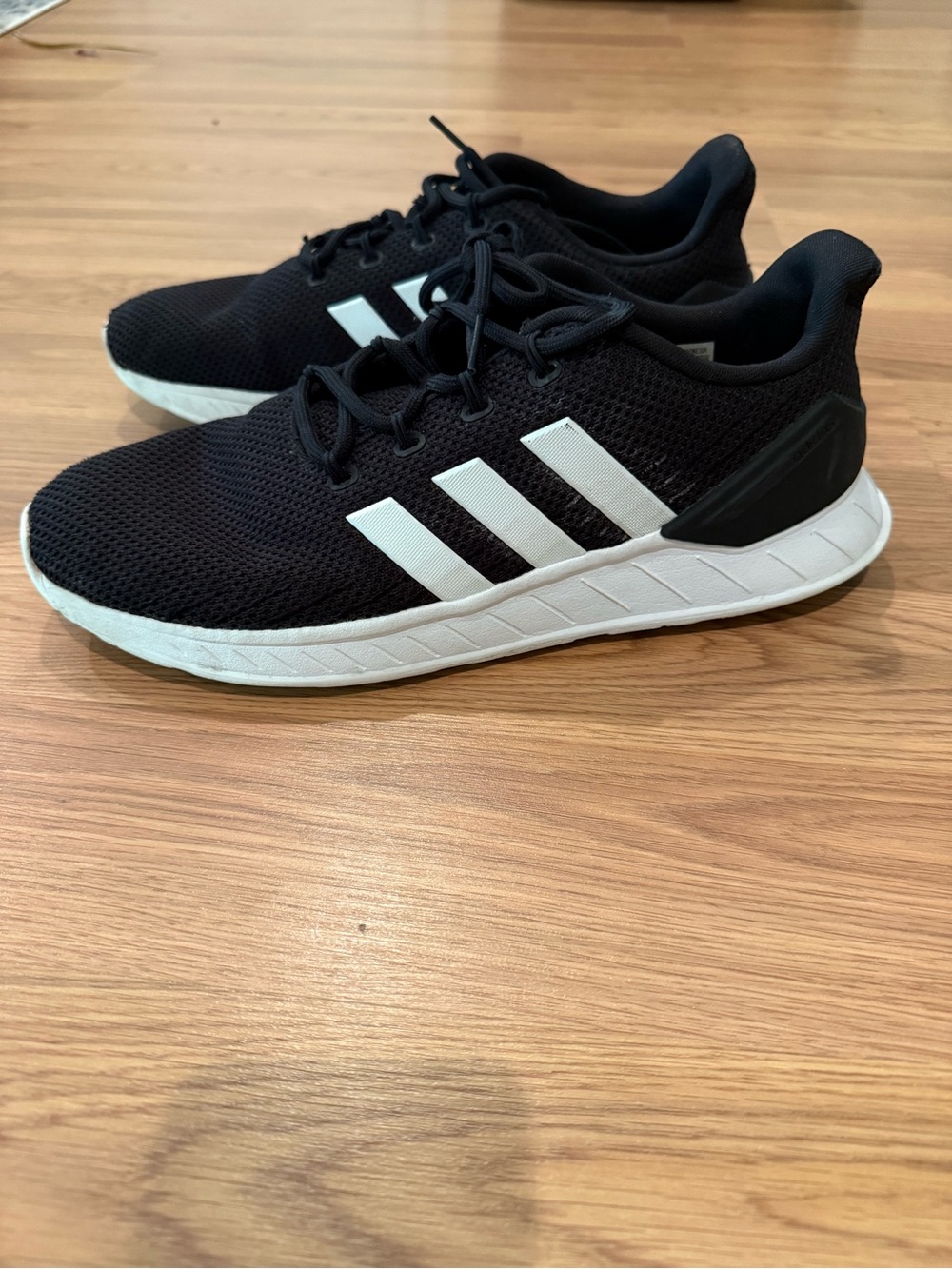 adidas Black Athletic Sneakers with White Stripes